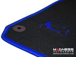 smart fortwo Floor Mats - 453 model - Blue Binding w/ smart silhouette